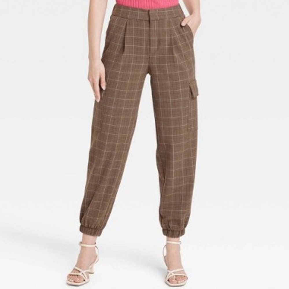 Target A New Day High-Rise Plaid Ankle Joggers